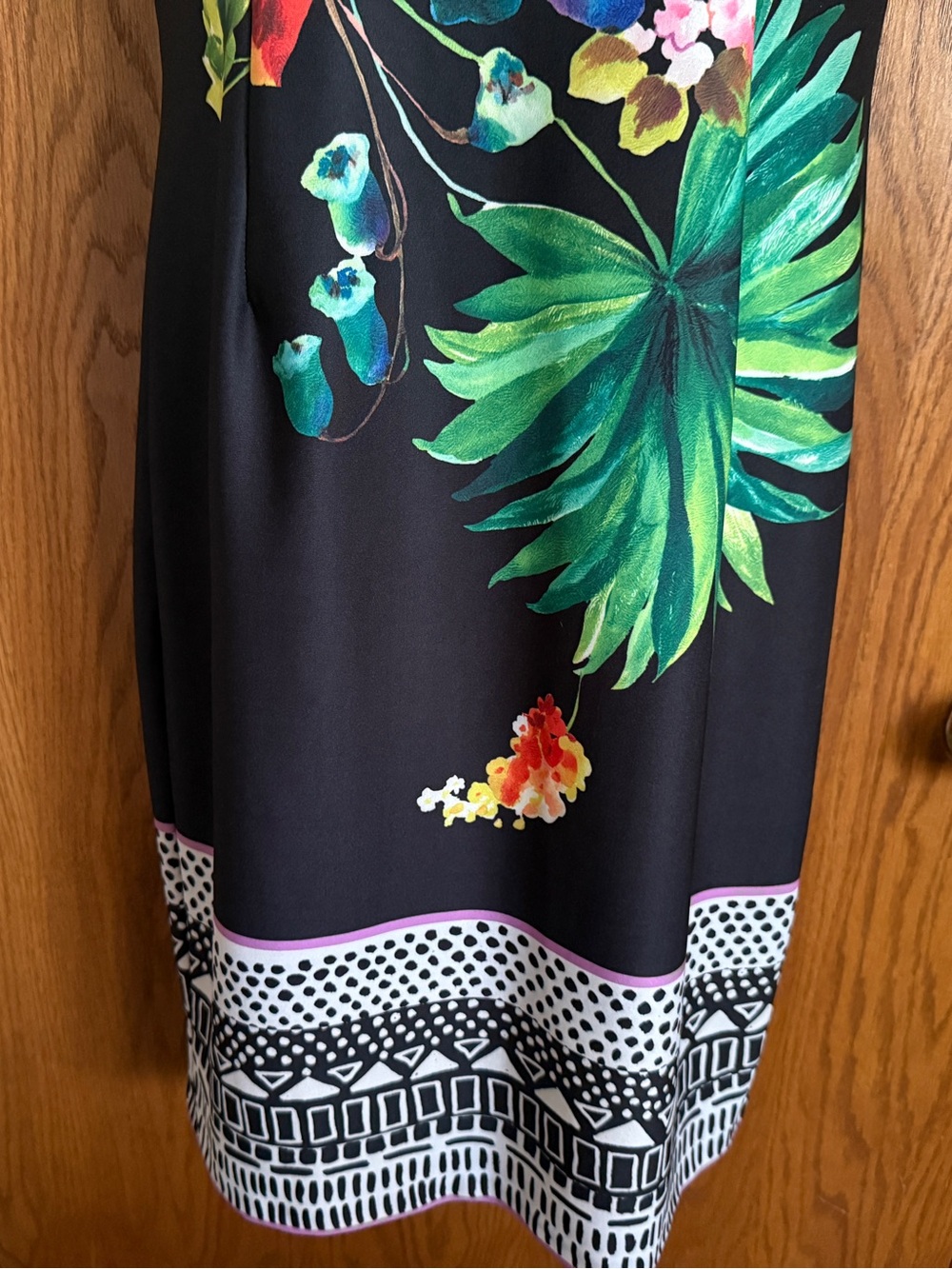 Joseph Ribkoff Tropical Floral Print Dress Cap Sleeves #181710 Women's Size 10 - Picture 3 of 13
